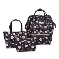 J World Posy 3 Piece Collection Backpack With Tote & Pouch
